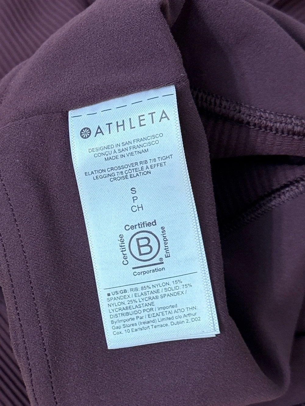 Athleta Elation Crossover Ribbed 7/8 Tight Leggings - Picture 5 of 6